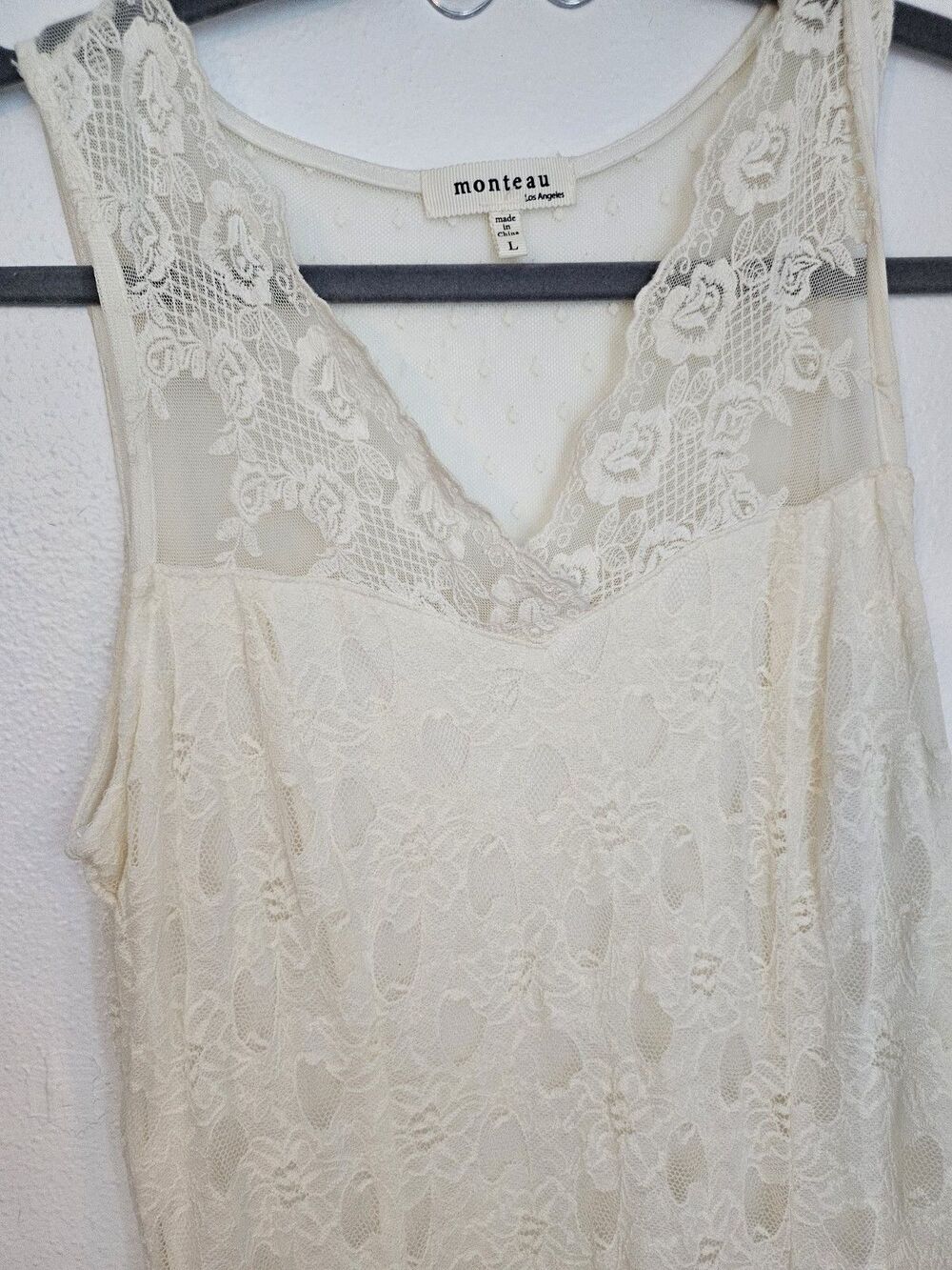 Monteau La Women's Maxi Fairy Festival Dress Size L Romantic Boho Lace Summer. - Picture 2 of 9